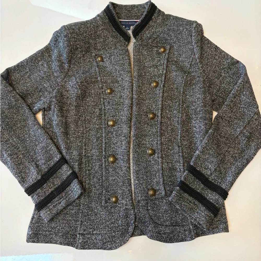 #409 Tommy Hilfiger Gray Double-Breasted Military-Inspired Blazer. Like New! - Picture 8 of 11
